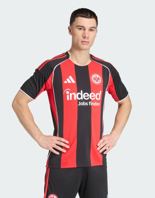 Camiseta negra y roja con diseño de la primera equipación del Eintracht Fráncfort de la temporada 25/26 de adidas Performance