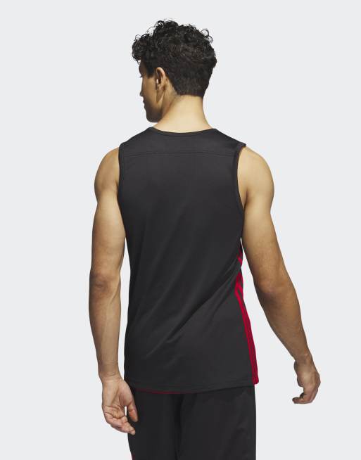 Camiseta negra y rojo potente reversible 3G Speed de adidas Performance, 4 de 4