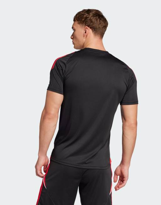 Camiseta negra y rojo rubí puro Tiro 24 de adidas Performance, 3 de 4