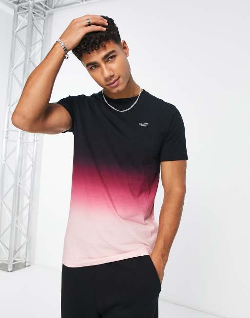 Camiseta y rosa diseño degradado, bajo redondeado logo de icono de Hollister | ASOS