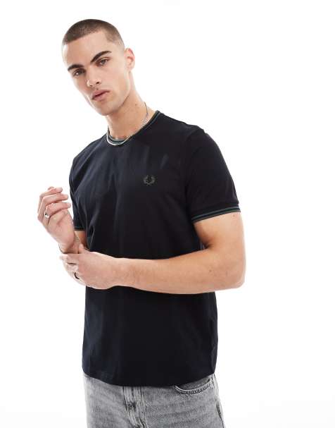Camiseta negra y verde con ribetes dobles de Fred Perry - view 1