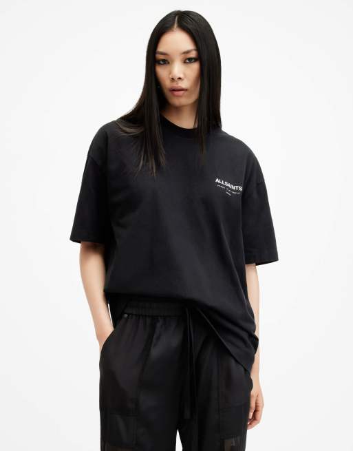 Camiseta negro azabache de manga corta con cuello redondo de AllSaints Underground