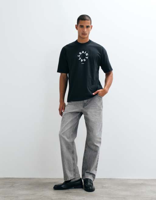 Camiseta negro de manga corta con cuello redondo Tierra de AllSaints, 2 de 5
