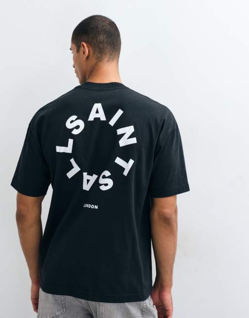 Camiseta negro de manga corta con cuello redondo Tierra de AllSaints, 3 de 5