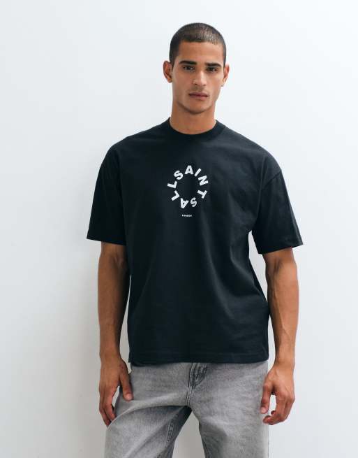 Camiseta negro de manga corta con cuello redondo Tierra de AllSaints, 5 de 5