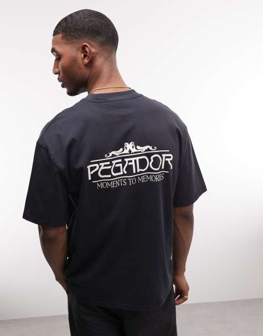 Camiseta negro envejecido extragrande con estampado en la espalda Stavoren de Pegador, 2 de 5