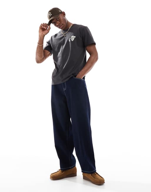 Camiseta negro lavado con estampado de vaquero pequeño de Wrangler, 3 de 4