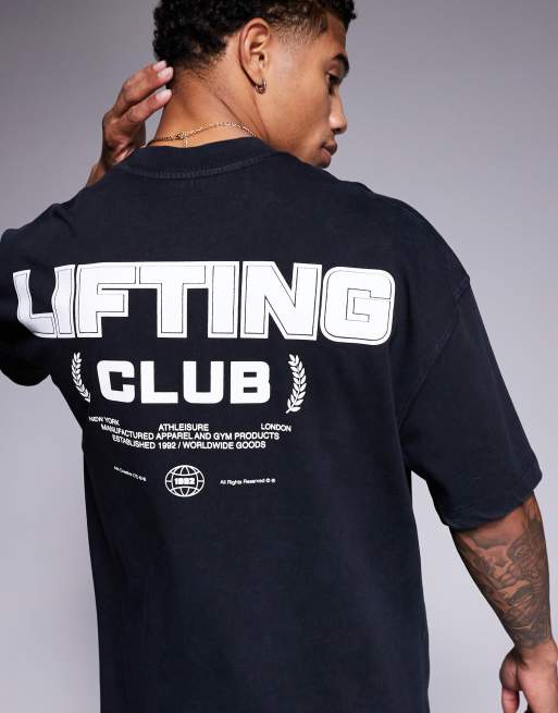 Camiseta negro lavado de corte cuadrado con estampado trasero y acabado de secado rápido de algodón grueso de 4505 , 3 de 4