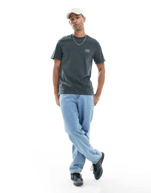 Camiseta negro lavado de estilo worker con estampado trasero de Lee, 3 de 4