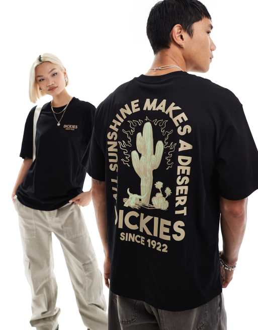 Camiseta negro lavado de manga corta con estampado en la espalda Badger Mountain exclusiva en FhyzicsShops de Dickies