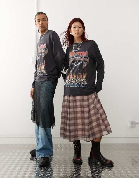Camiseta negro lavado de manga larga con estampado gráfico con licencia de Bone Thugs-n-Harmony de COLLUSION Unisex - view 1