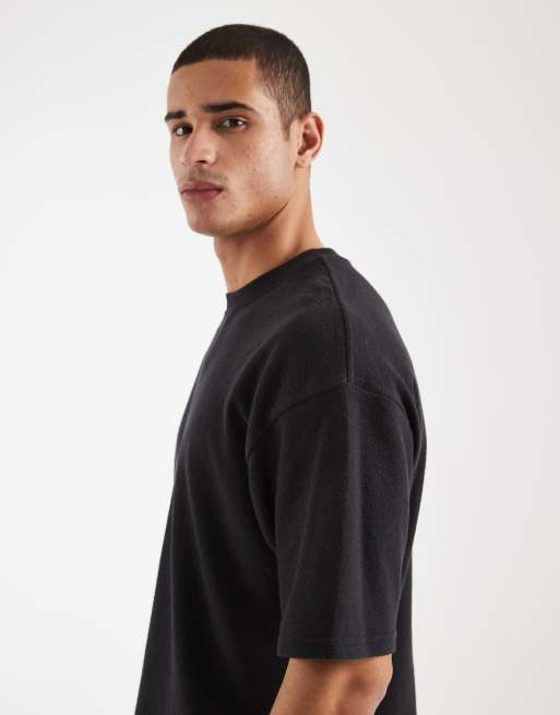 Camiseta negro lavado de tejido de rizo de Cotton On, 4 de 5