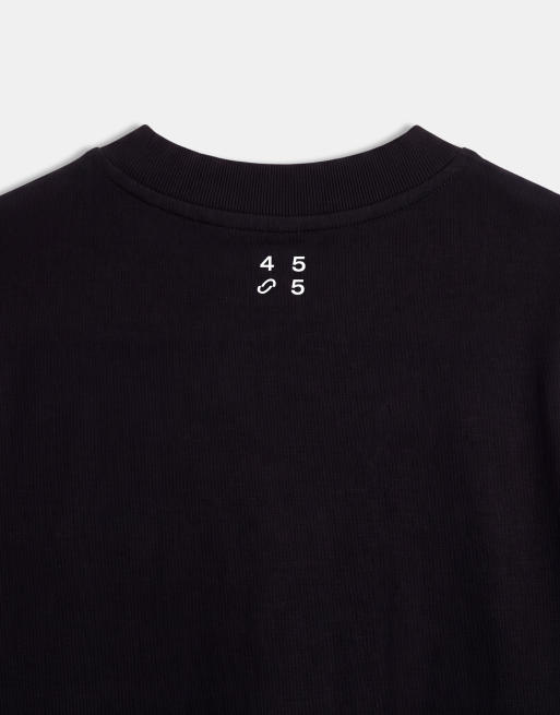 Camiseta negro lavado extragrande de manga larga de tejido grueso de algodón con acabado de secado rápido Icon de 4505, 8 de 8