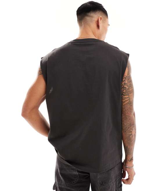 Camiseta negro lavado holgada sin mangas con estampado gráfico de Black Sabbath de Cotton On , 2 de 4