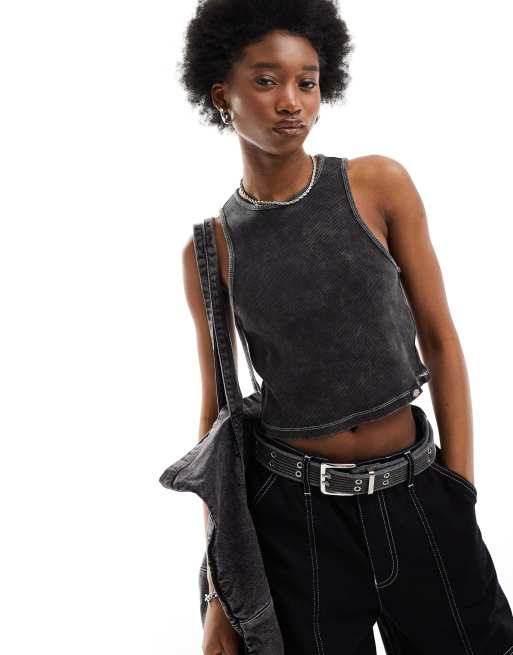 Camiseta negro lavado sin mangas Newington de Dickies