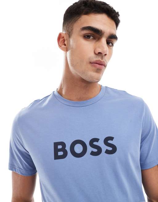 Camiseta playera azul de BOSS