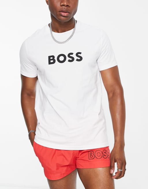Shorts de baño cortos rojos con logo grande Mooneye de BOSS Swimwear - RED, 2 de 2