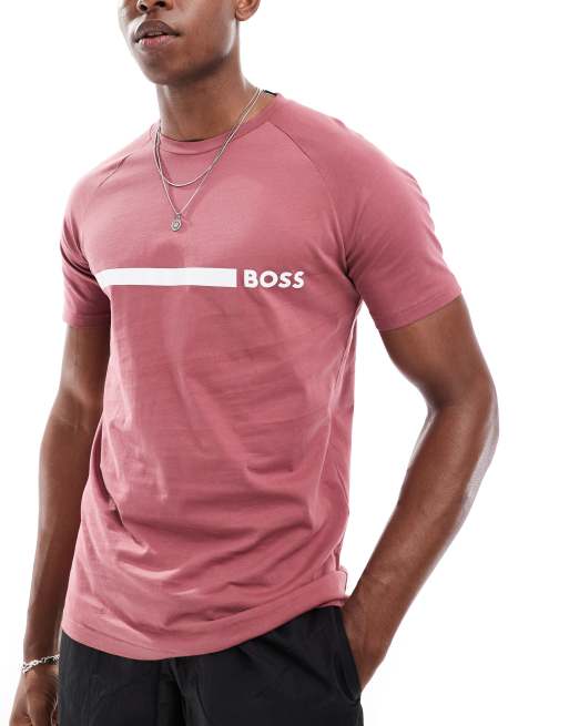 Camiseta playera roja de corte slim de BOSS