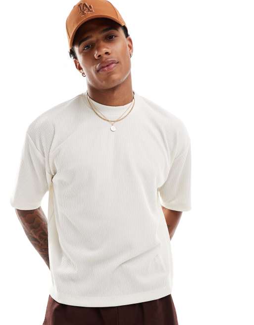 Camiseta plisada de corte cuadrado extragrande de ASOS DESIGN