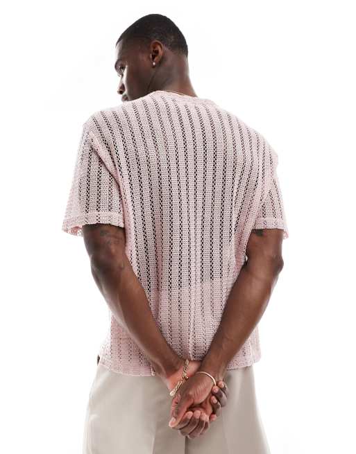 Camiseta risa de corte cuadrado holgado de croché de ASOS DESIGN, 2 de 4
