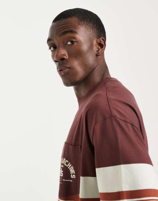 Camiseta roja a rayas extragrande de ASOS DESIGN, 3 de 5