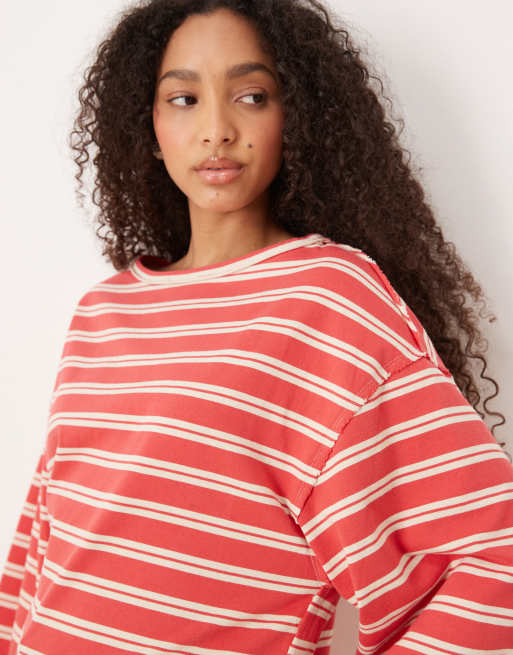 Camiseta roja a rayas holgada C'est la vie de Free People, 3 de 4