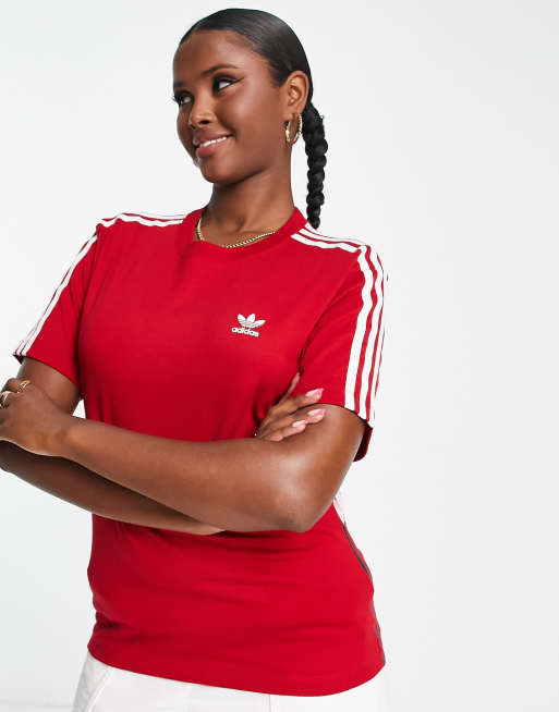 Camiseta roja adicolor de adidas | ASOS