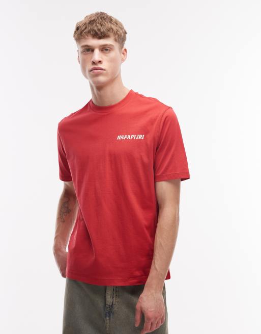 Camiseta roja con estampado en la espalda Matcha de Napapijri, 3 de 5
