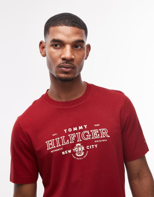 Camiseta roja con estampado gráfico Heritage de Tommy Hilfiger, 4 de 5