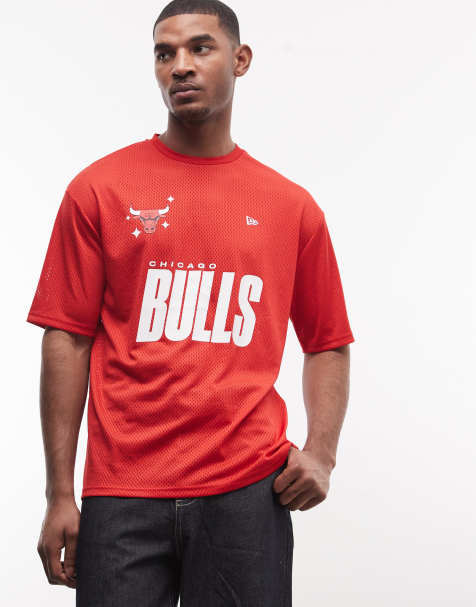 Camiseta roja con gráfico de los Chicago Bulls de malla de New Era - view 1