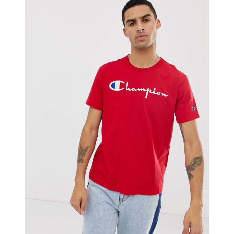 Camiseta roja con logo grande de Champion ASOS