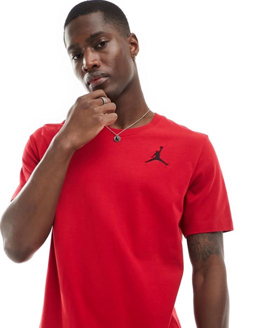 Camiseta roja con logo pequeño Jumpman de Jordan