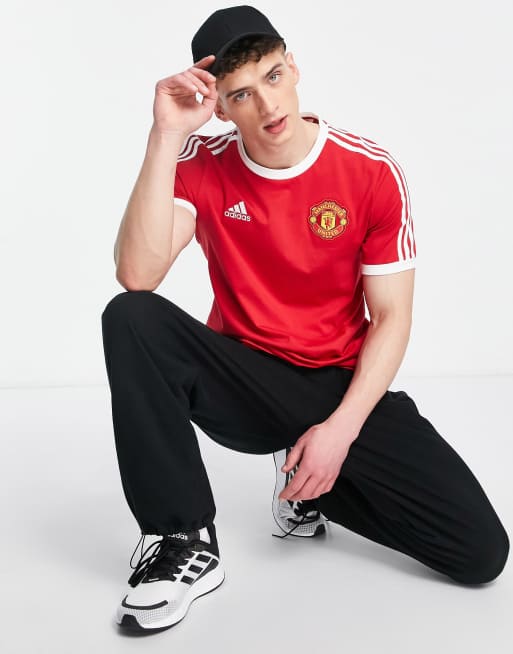 Camiseta roja con logo y diseño del Manchester United FC DNA de adidas Football