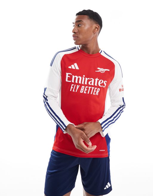 Camiseta roja de manga larga con diseño de la primera equipación del Arsenal 24/25 de adidas Football