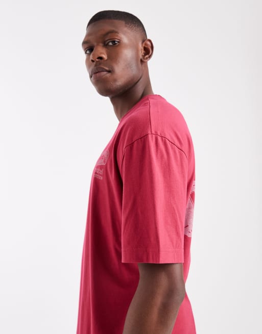 Camiseta roja holgada con estampado en la espalda de Hollister, 4 de 5