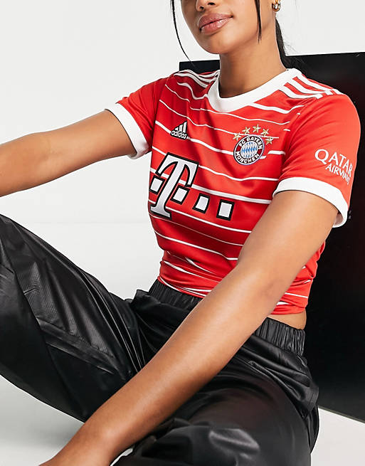 Camiseta roja mujer de la primera del FC Bayern de 2022/23 de adidas | ASOS