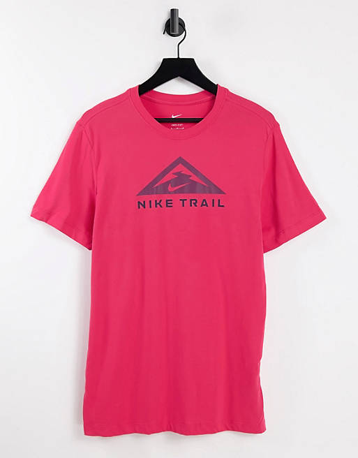 Hombre Tops | Camiseta roja Trail de Nike Running - MM10214