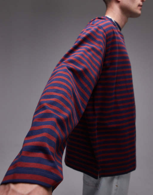 Camiseta roja y azul a rayas de manga larga de ARKET, 2 de 4