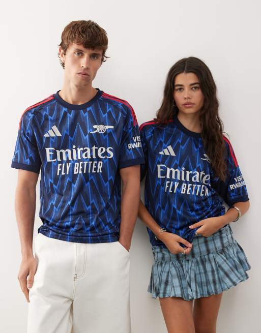 Camiseta roja y azul con diseño de la segunda equipación del Arsenal 25/26 de adidas Football