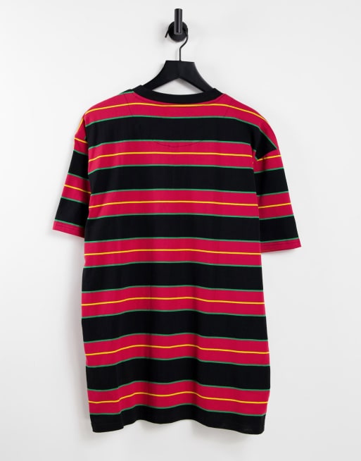 Camiseta roja y negra a rayas horizontales de Karl Kani Originals