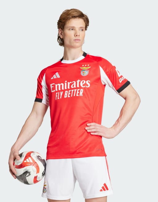 Camiseta rojo Benfica con diseño de la primera equipación del Benfica de la temporada 25/26 de adidas Performance