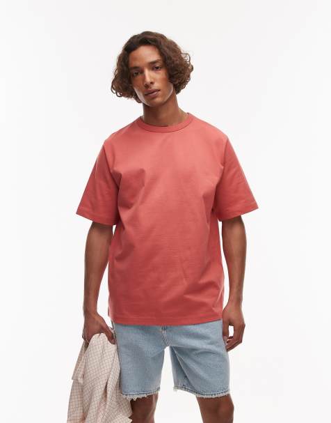 Camiseta rojo lavado extragrande de tejido grueso de punto liso de ARKET - view 1