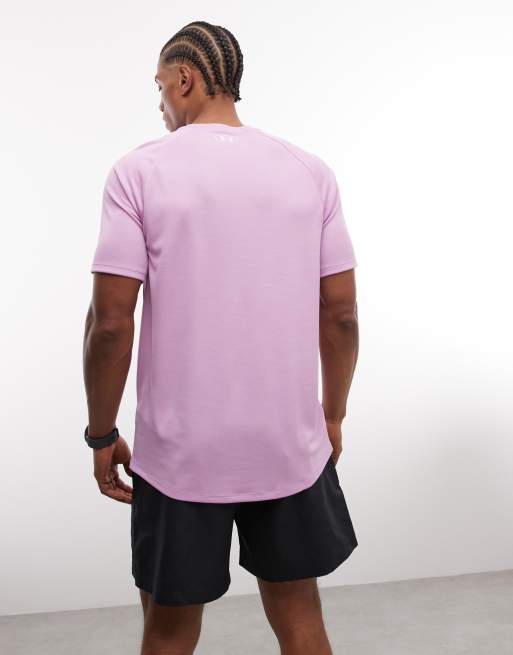 Camiseta rosa amanecer de manga corta de tejido texturizado Tech de Under Armour, 4 de 5