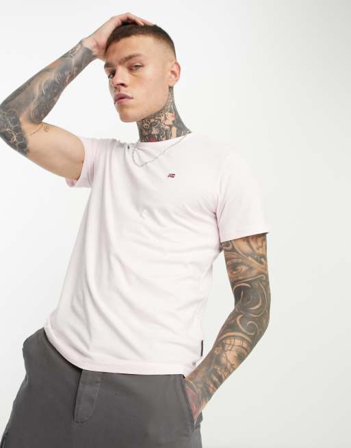 Camiseta rosa claro con logo pequeño Salis de Napapijri