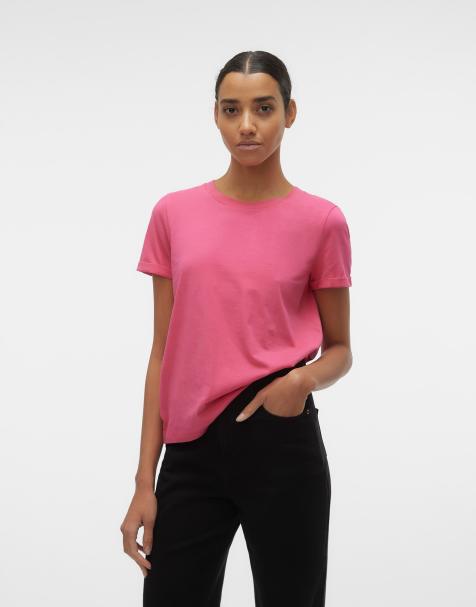 Camiseta rosa claro con mangas vueltas de Vero Moda - view 1