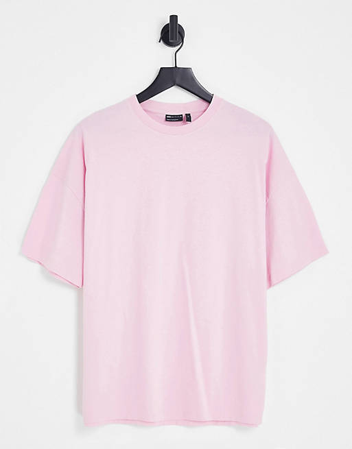 Hombre Other | Camiseta rosa claro extragrande con cuello redondo de ASOS DESIGN - SE91478