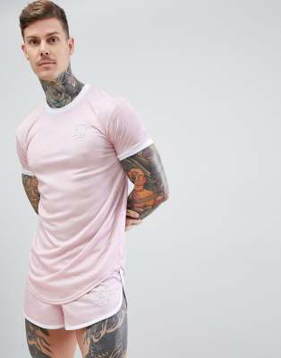 Camiseta rosa con bajo redondeado shadow de SikSilk