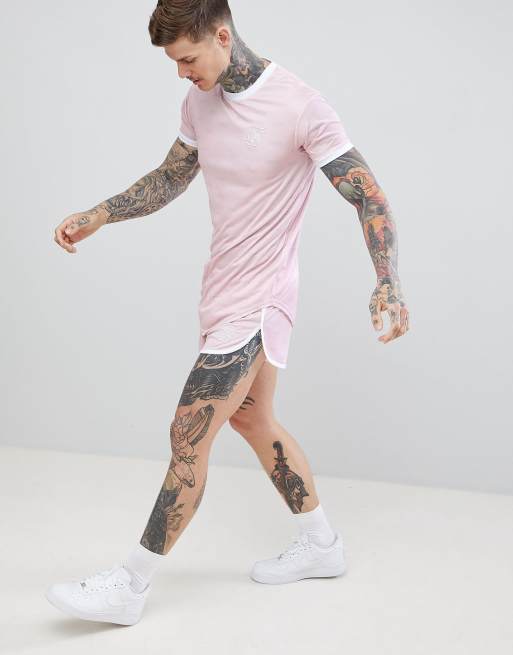 Camiseta rosa bajo redondeado shadow de | ASOS