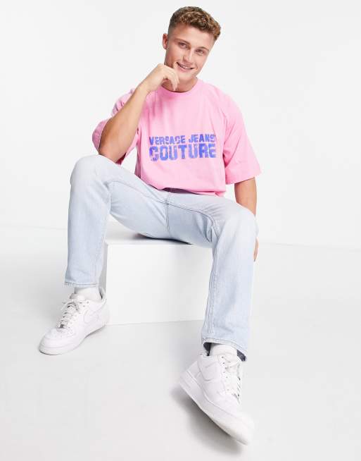 Camiseta rosa con diseño universitario de Versace Jeans Couture, 4 de 4