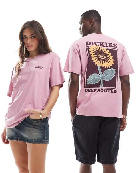 Camiseta rosa con estampado gráfico en la espalda de girasol exclusiva en ASOS de Dickies - view 1